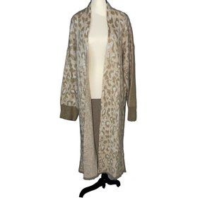 Topshop Leopard Print Duster Sweater Long Sleeves Size 8-10